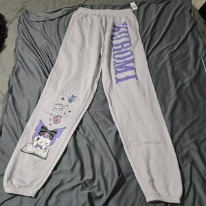 Sanrio Kuromi Box Lunch Sweatpants Joggers Womens Medium Super Long Purple New